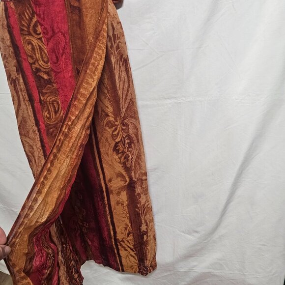 Max Mara Burnout Wrap Midi Skirt Women Size 12 Viscose/Linen - Picture 7 of 13